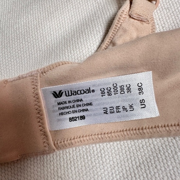 Wacoal 38C Bra Beige How Perfect Wire Free T-Shirt Side Boning 852189 3472 - Picture 2 of 12